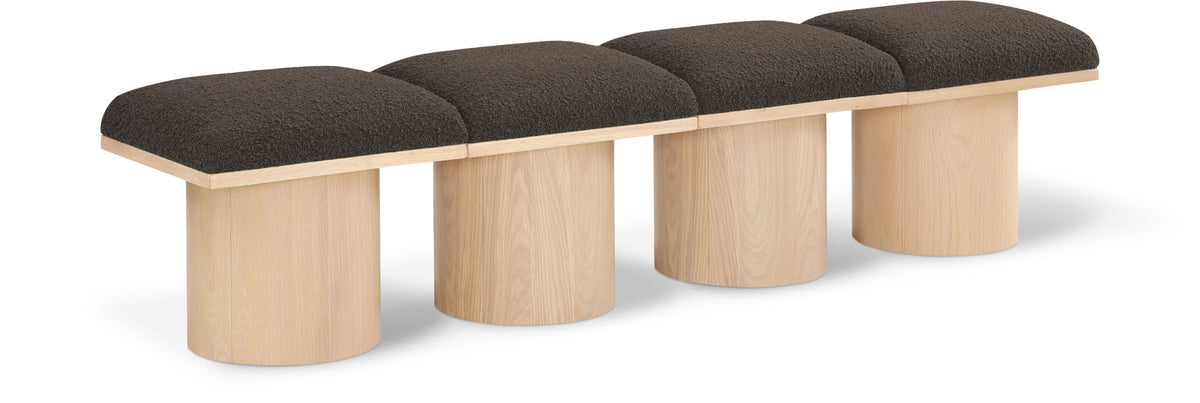 Pavilion Modular Bench 4-Piece Bench, 72"W x 15.5"D — Brown / Natural Base