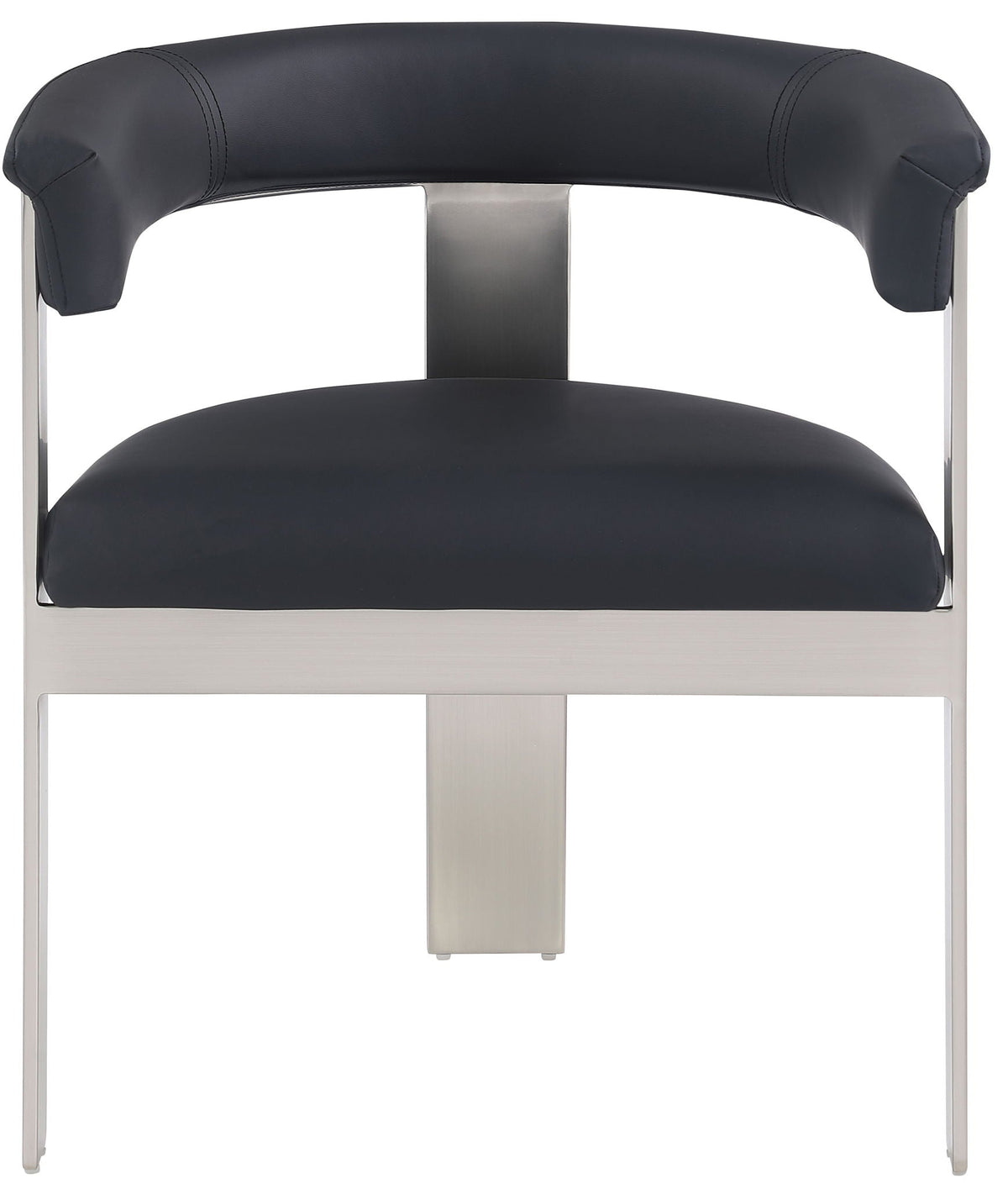 Romeo - Faux Leather Dining Chair (Set of 2) with Silver Base