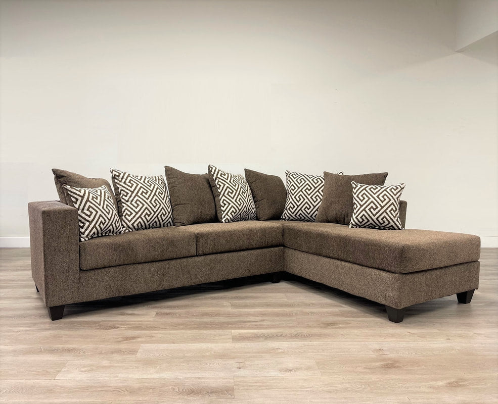 110 Mocha Sectional — LAF Sofa & RAF Chaise
