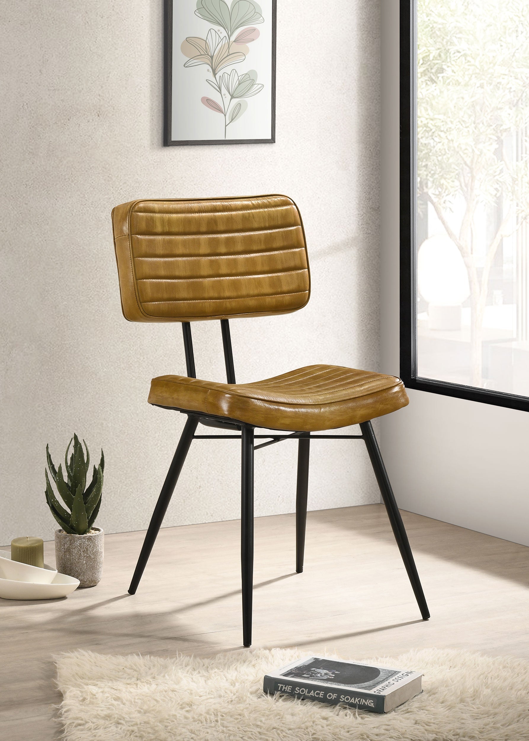 Misty Leather Upholstered Dining Side Chair (Set of 2)