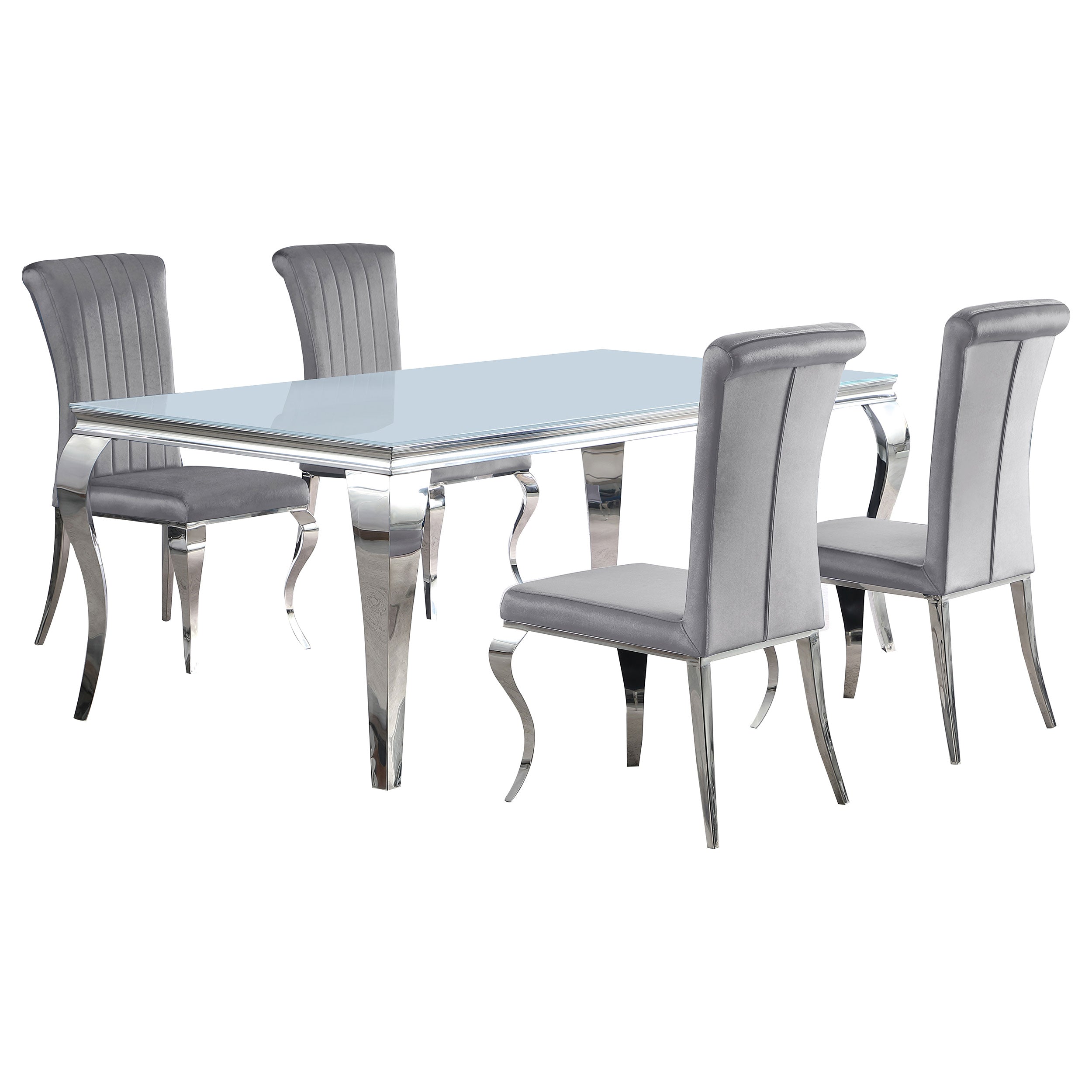 Carone 81-inch Rectangular Glass Dining Set
