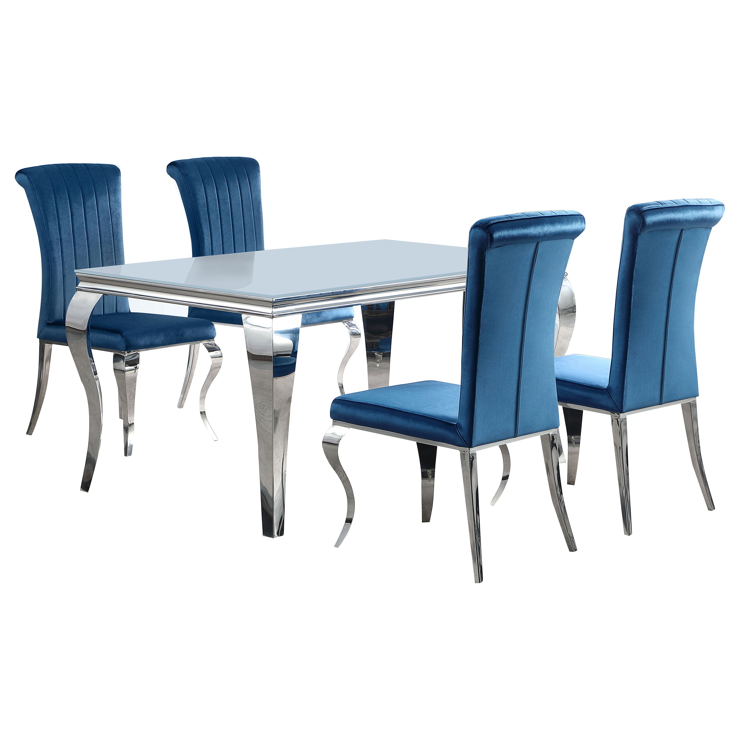 Carone 81-inch Rectangular Glass Dining Set