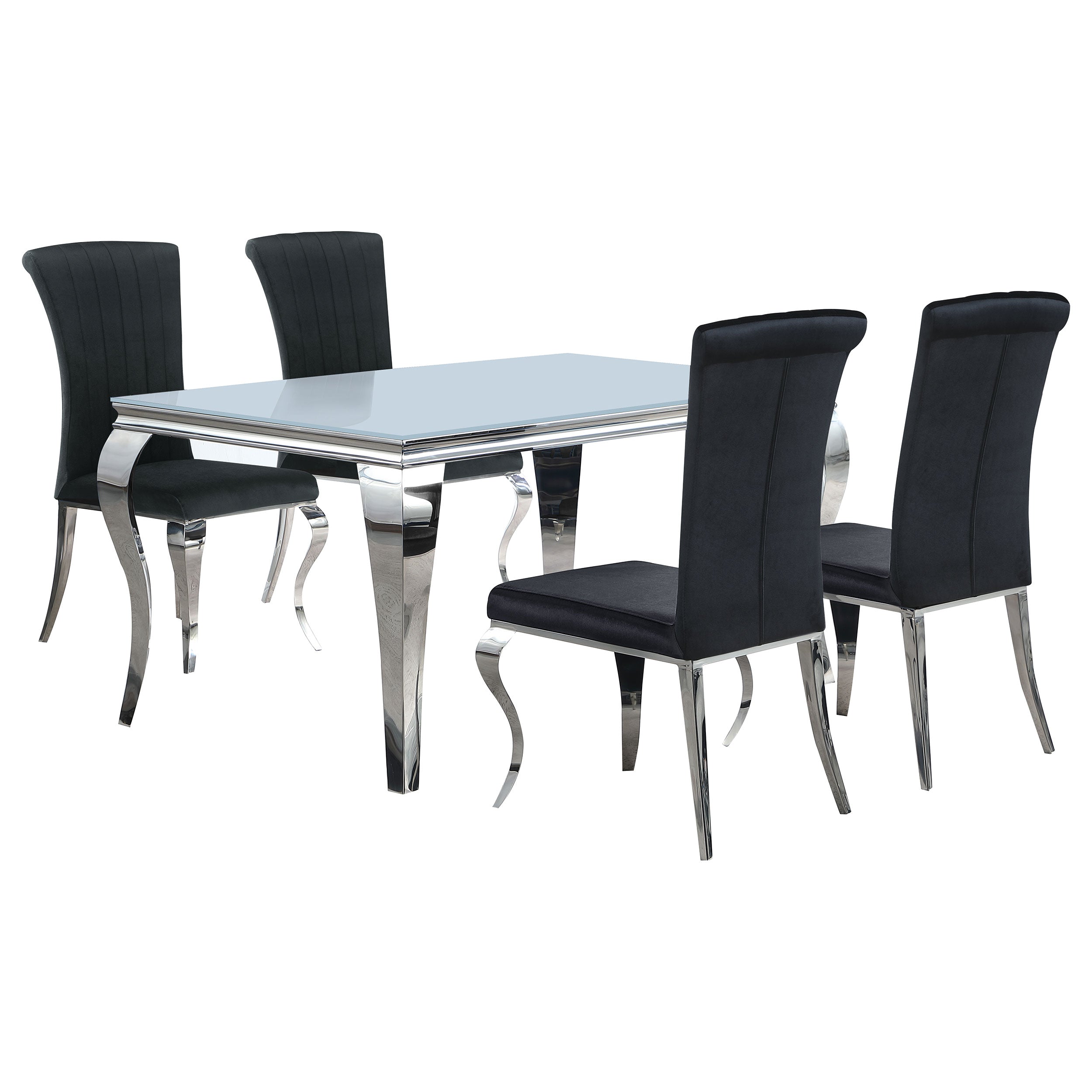 Carone 81-inch Rectangular Glass Dining Set