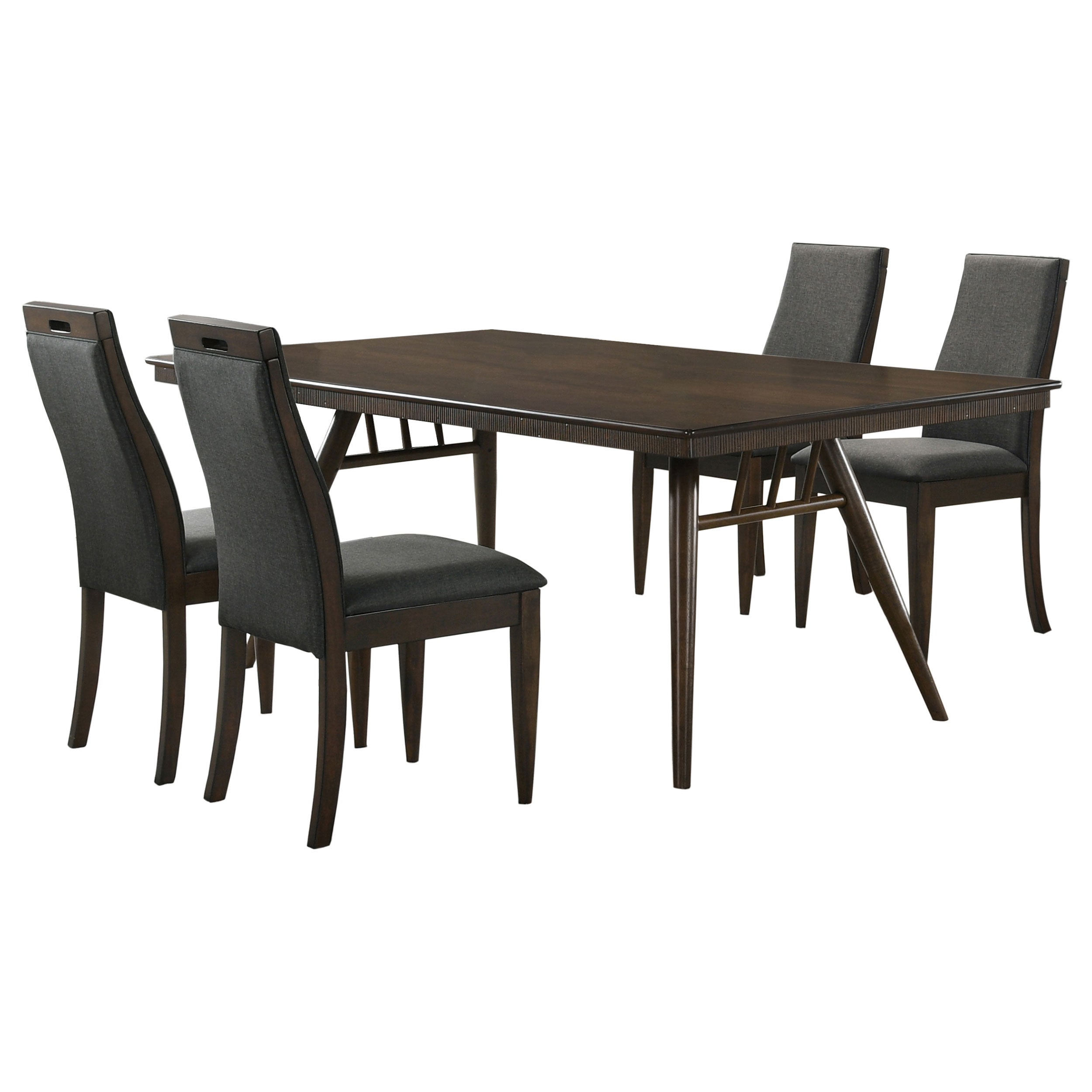 Wes Rectangular Dining Table Set Dark Walnut