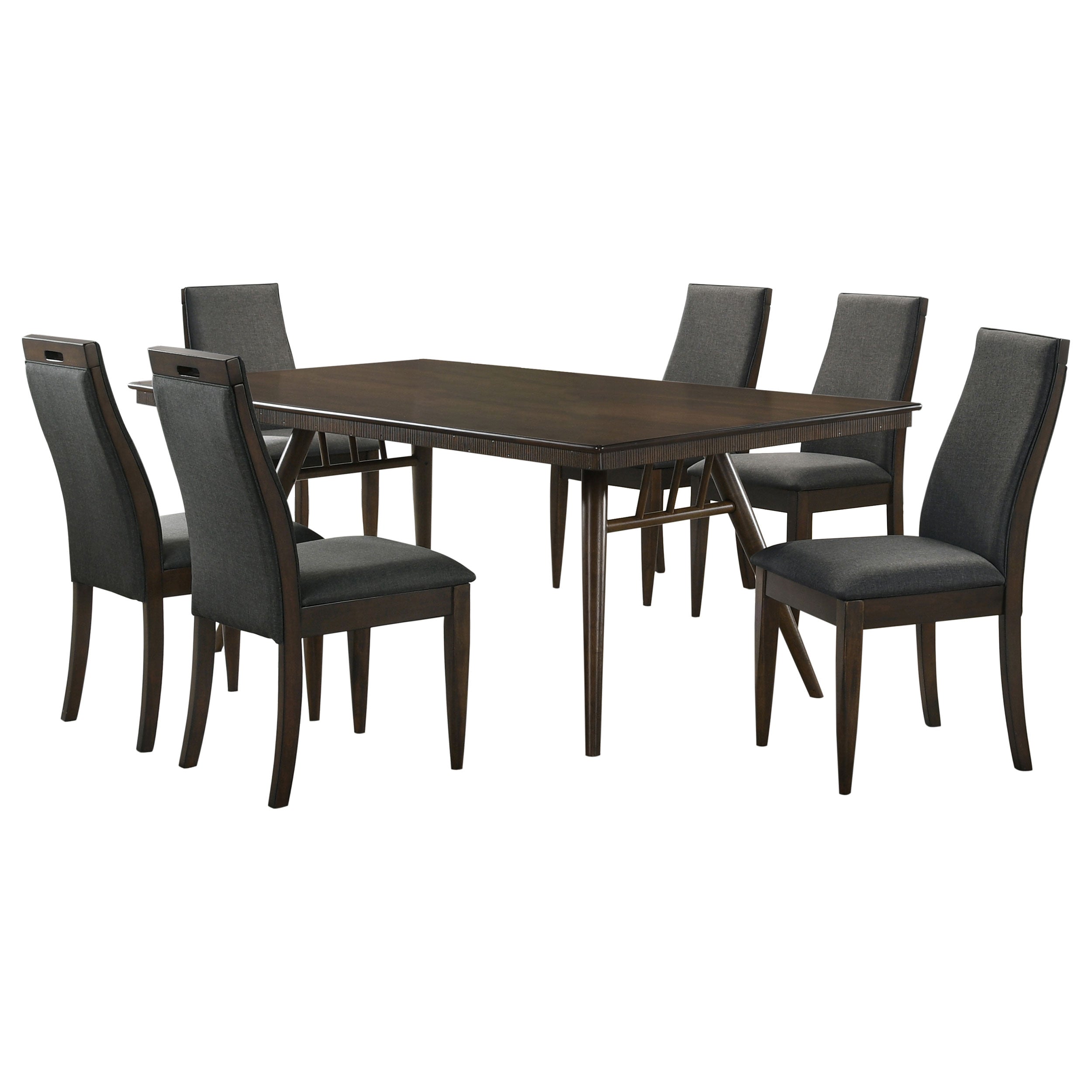 Wes Rectangular Dining Table Set Dark Walnut