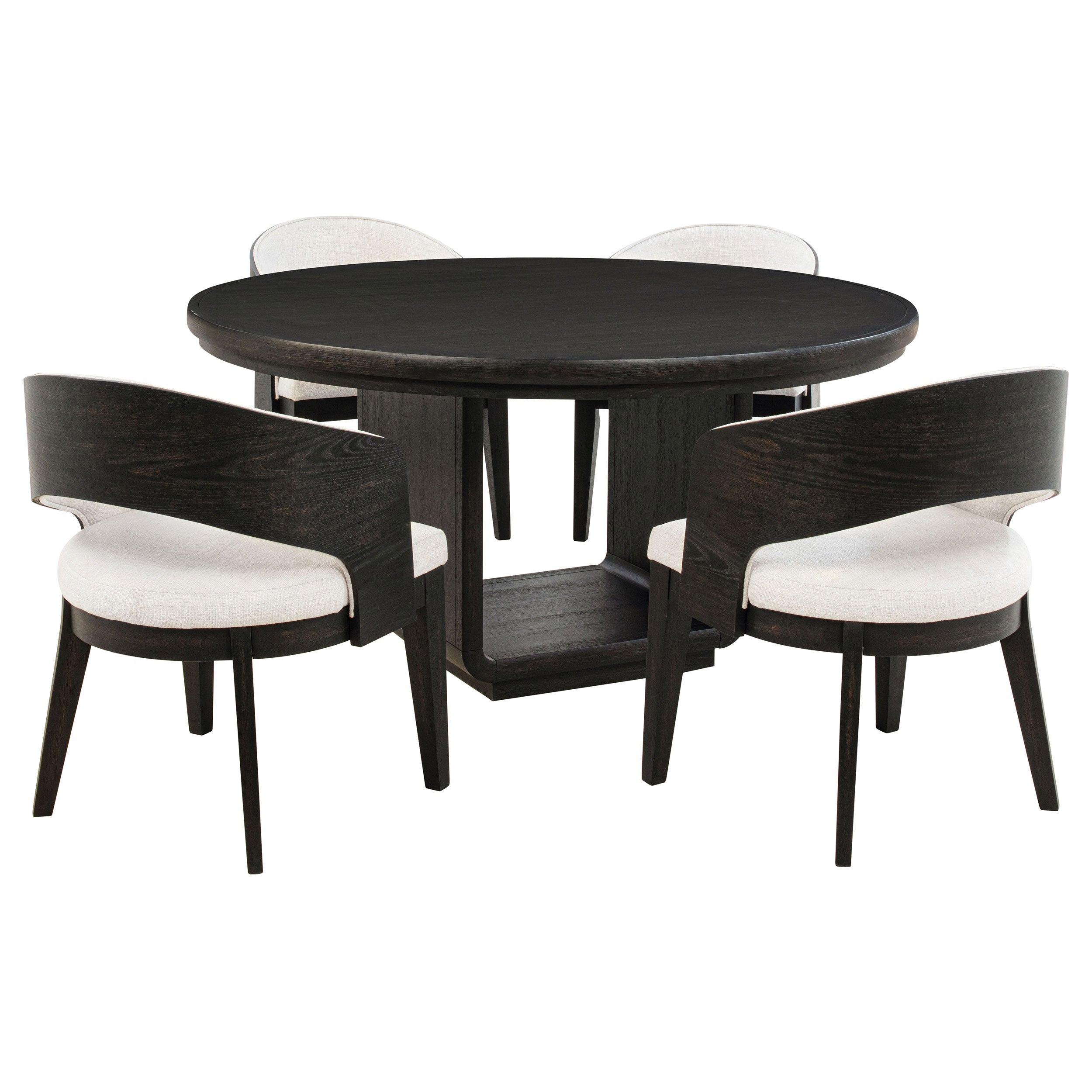 Leandro Round Dining Table Set Burnished