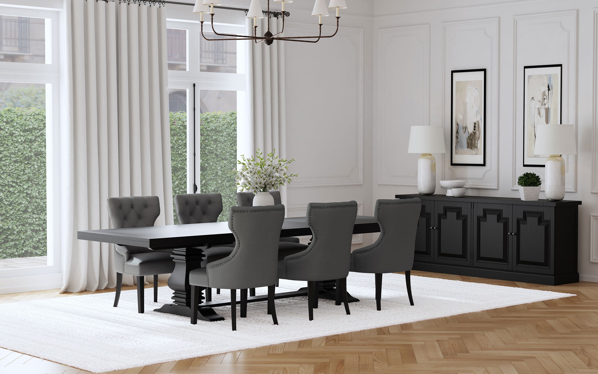 Florence 126-inch Extension Dining Table Set