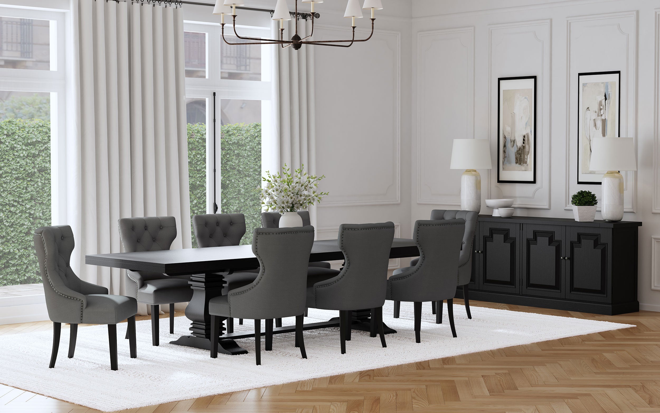 Florence 126-inch Extension Dining Table Set