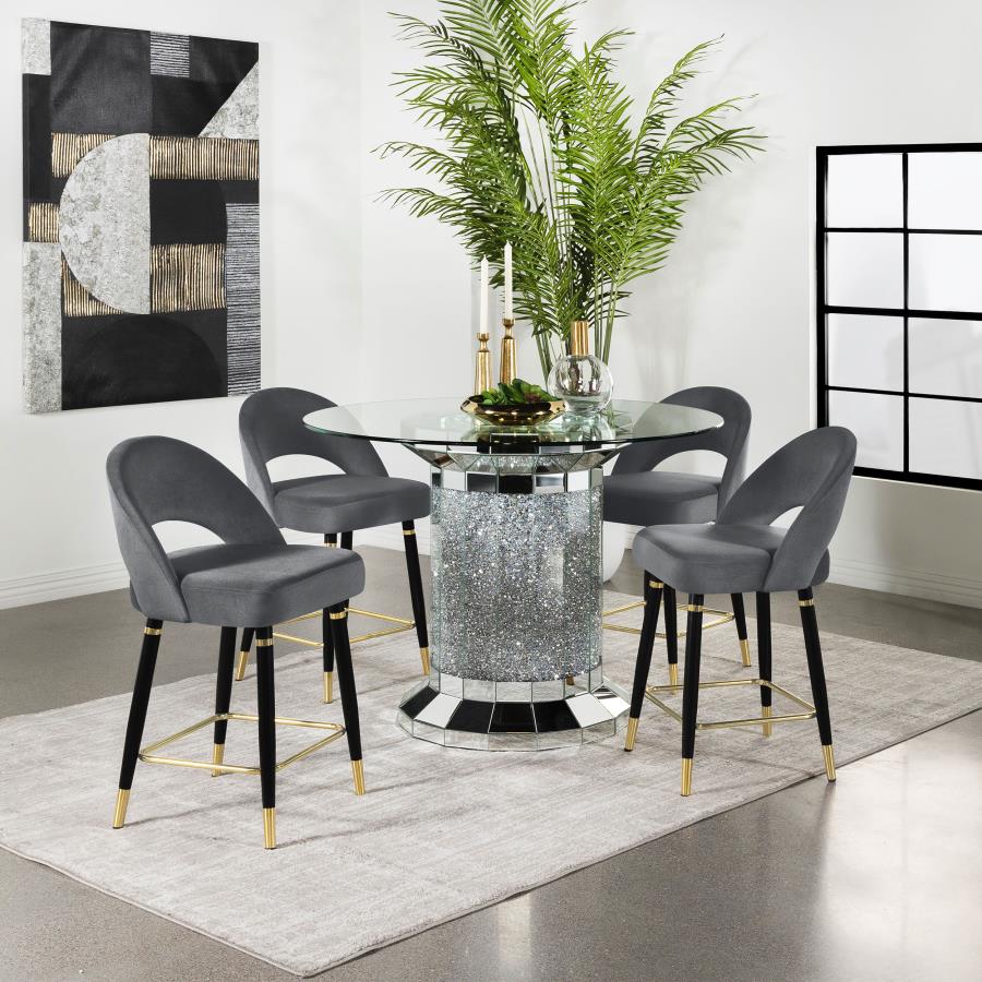 Ellie 5-piece Mirrored Counter Height Dining Table Set