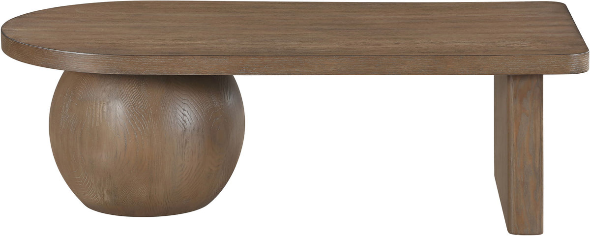 Solum Ash Wood & Oak Veneer Coffee Table — Brown or Natural