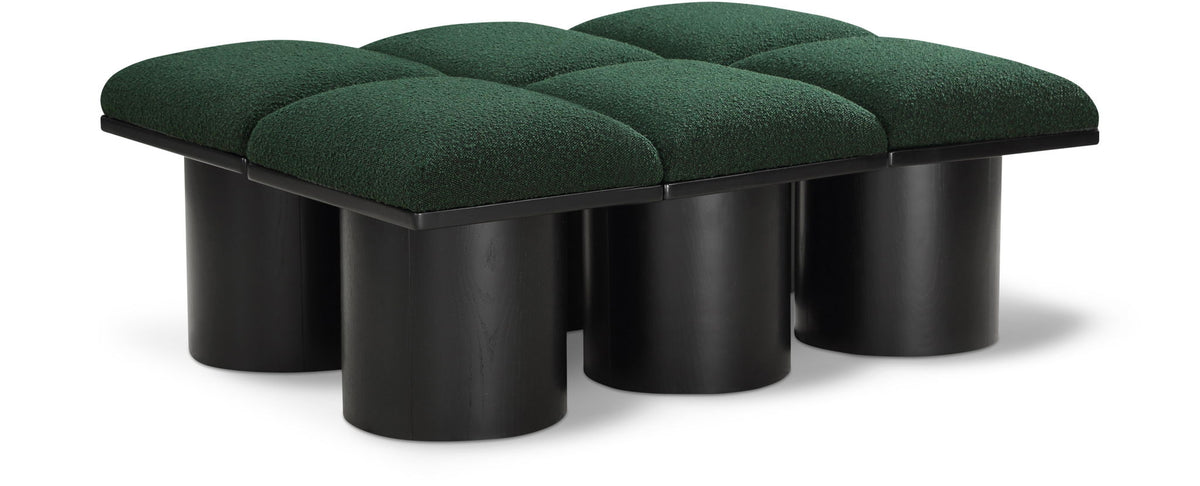 Pavilion Modular Bench 6-Piece Bench, 46.5"W x 36"D — Green / Black Base