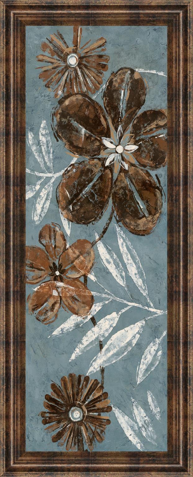 Denim Garden Ii By Maria Donovan 18X42 Framed Print