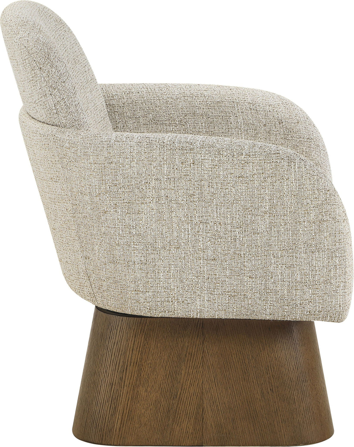 Marlowe - Linen Textured Fabric Upholstered Swivel Accent Chair with Brown Base