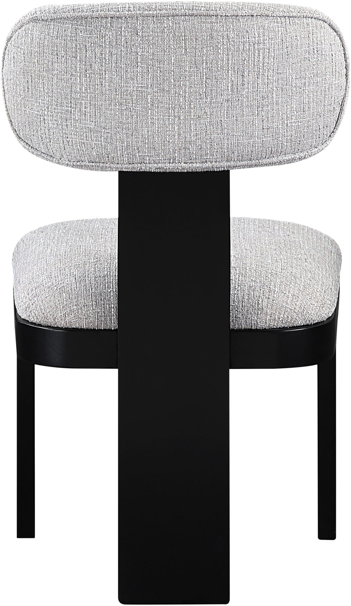Timbra - Linen Textured Fabric Upholstered Dining Chair (Set of 2) with Black Base
