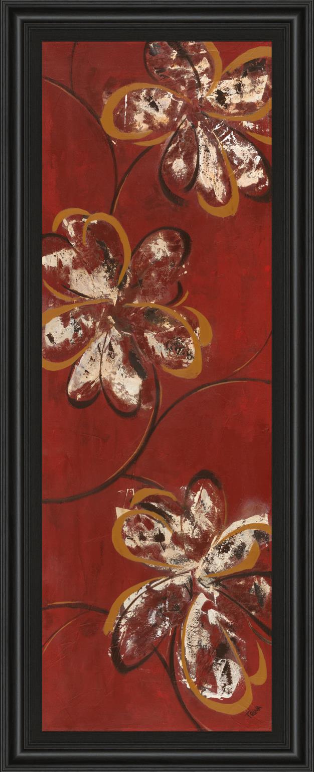 Flowers Dancing Ii By Katrina Craven 18X42 Framed Print