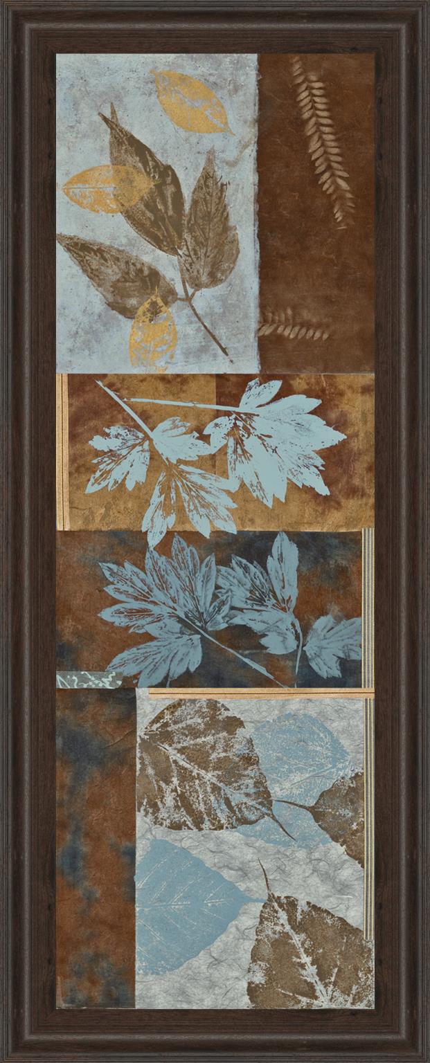 Blue Fusion Panel Ii By Jeni Lee 18X42 Framed Print