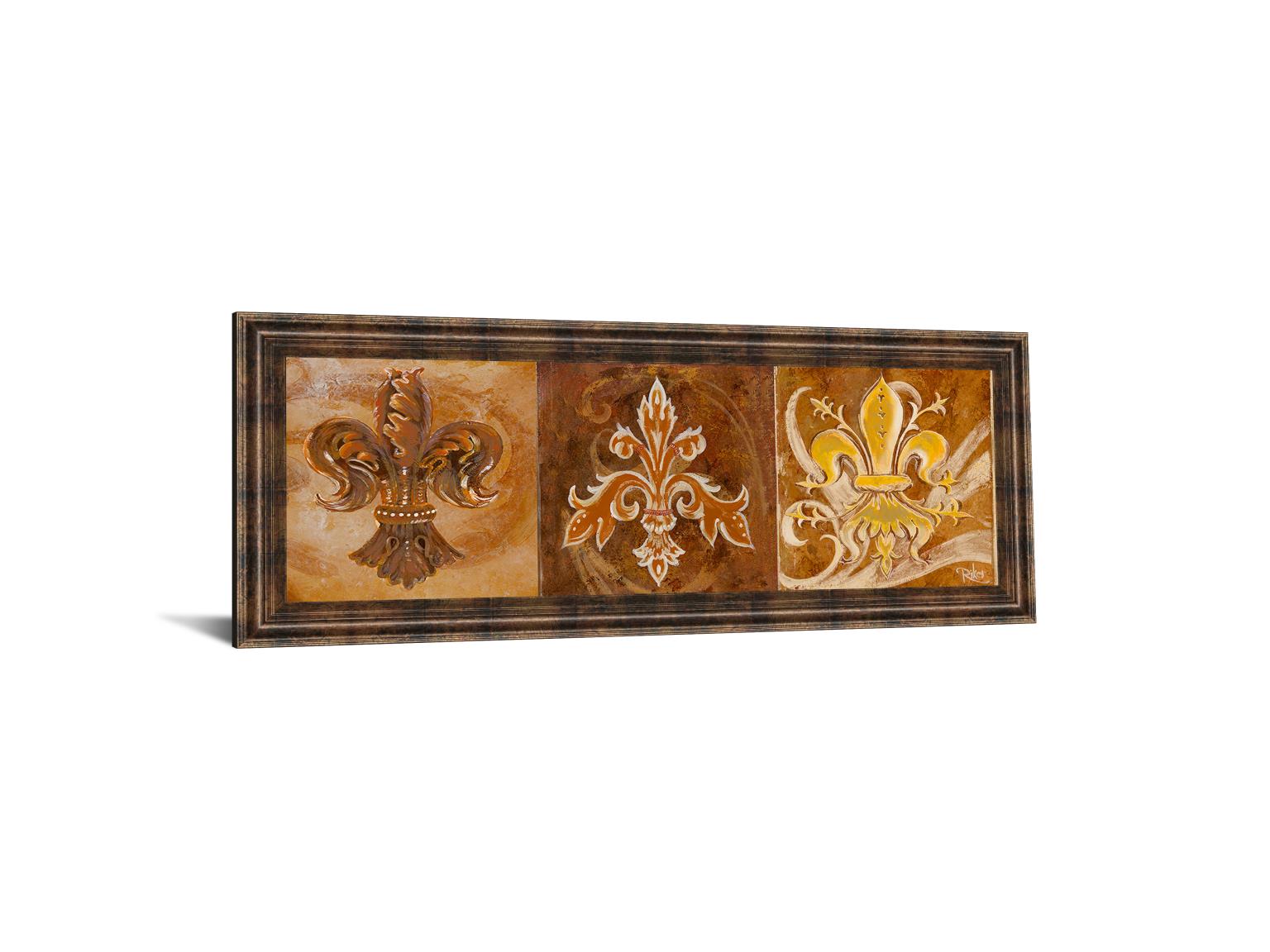 Fleur De Lis Trio Ii By Thomas Riker 18X42 Framed Print