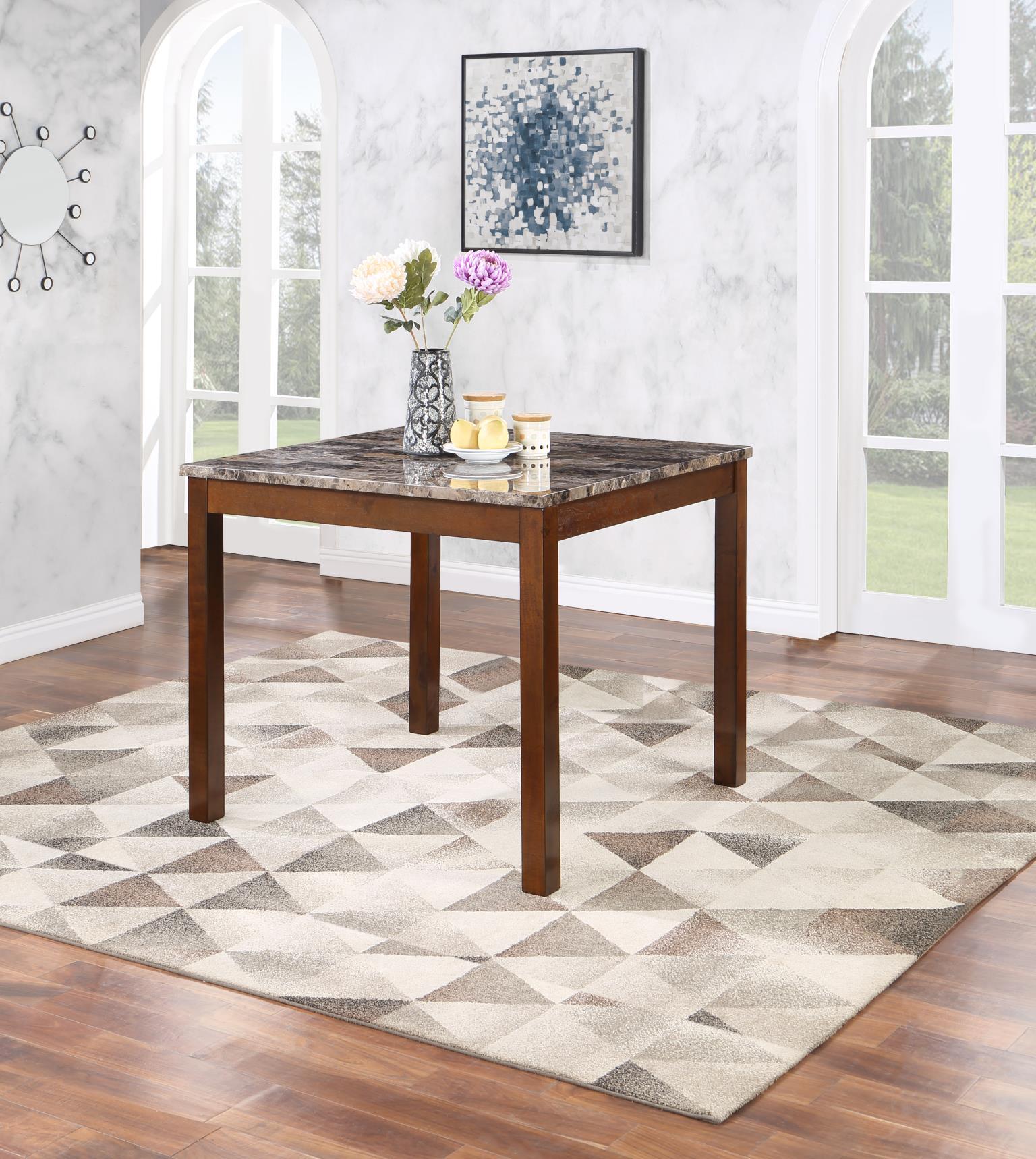 D203 - 5 Piece Dining Room Set (Counter Table, 4 Chairs) - Brown