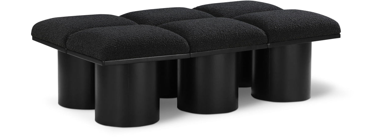 Pavilion Modular Bench 6-Piece Bench, 54"W x 31"D — Black / Black Base