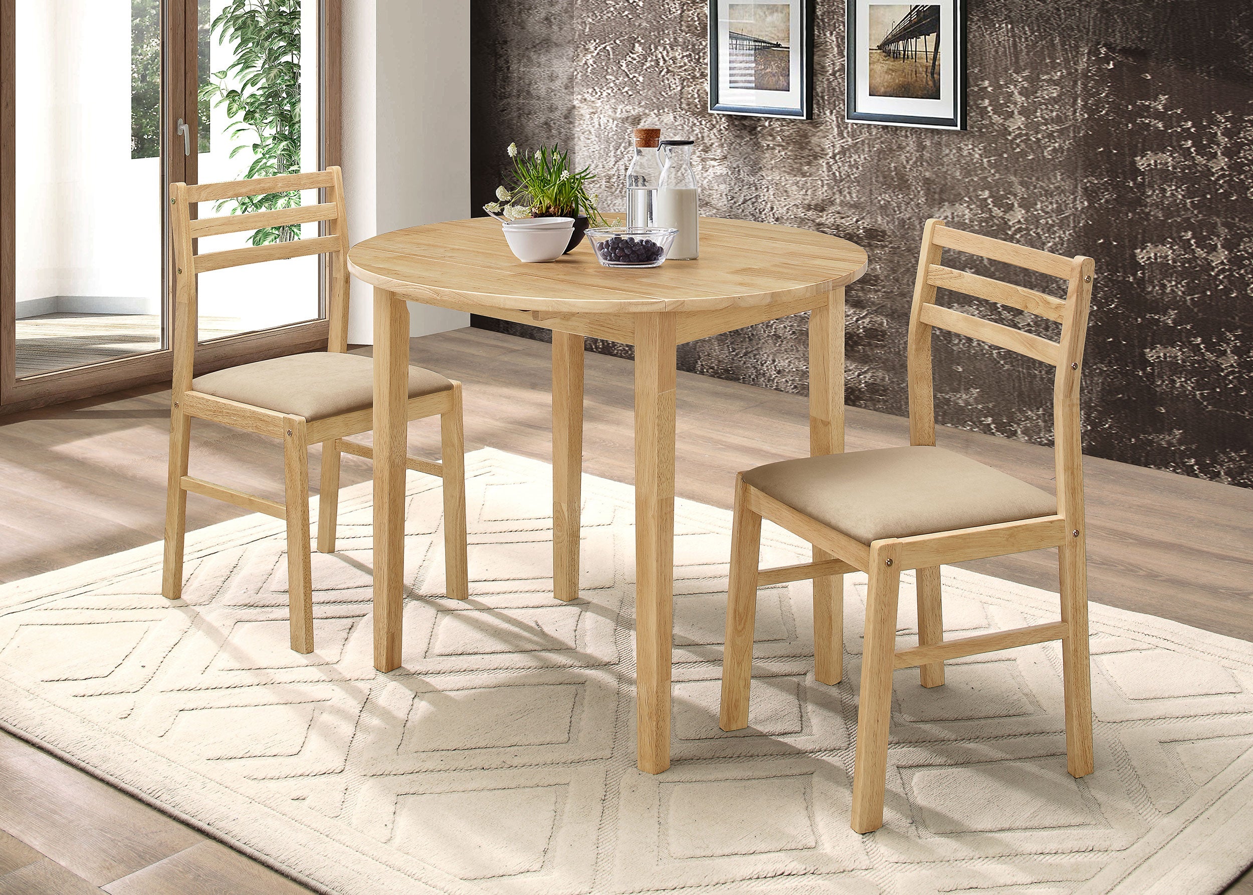 Bucknell Round Drop Leaf Dining Table Set