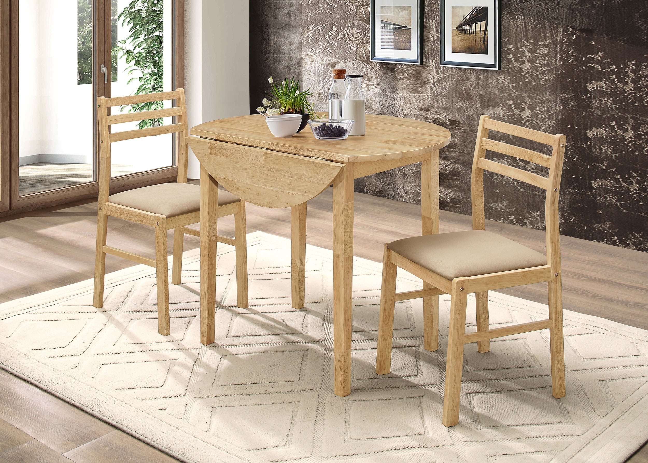 Bucknell Round Drop Leaf Dining Table Set