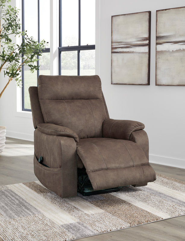 Ashley 1350412 Faux Leather Power Lift Recliner — Heat & Massage
