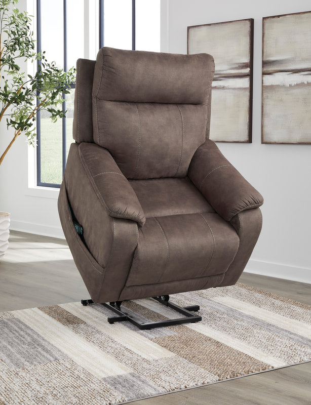 Ashley 1350412 Faux Leather Power Lift Recliner — Heat & Massage