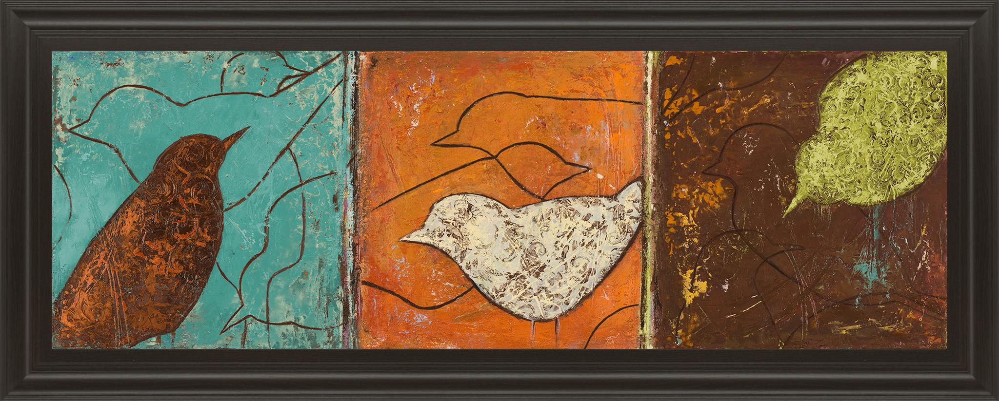 Lovely Birds I By Patricia Pinto 18X42 Framed Print
