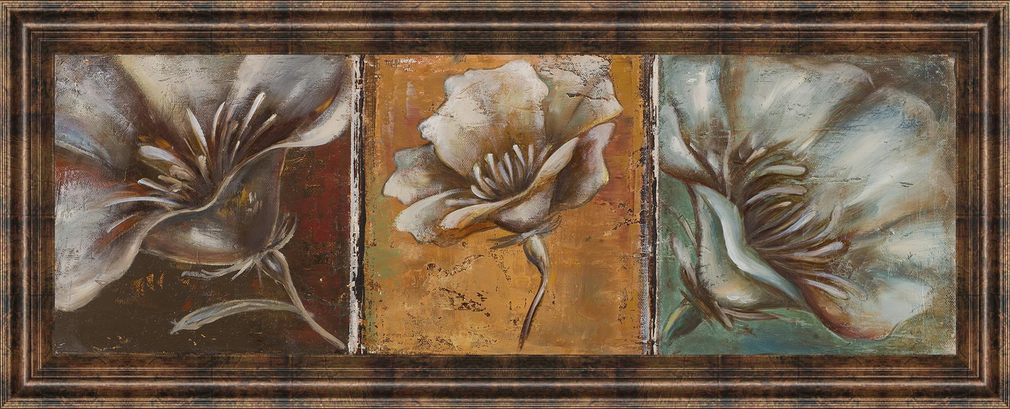The Three Poppies I By Patricia Pinto 18X42 Framed Print