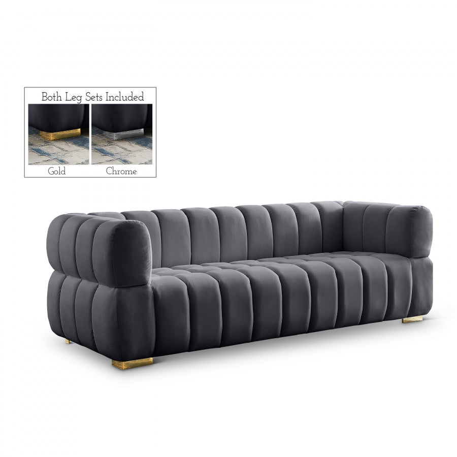 Gwen velvet tufted sofa - Grey