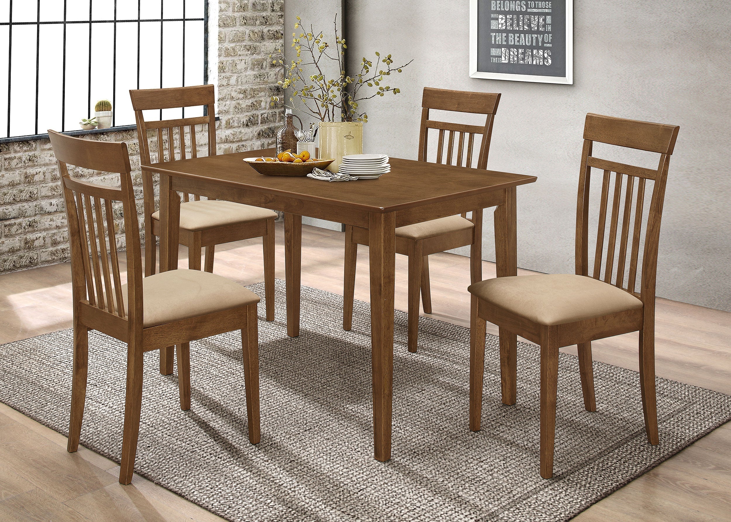 Gomez Rectangular Dining Table Set Cappuccino