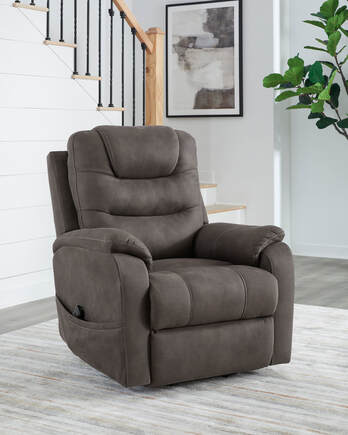 Ashley 1760912 Faux Leather Power Lift Recliner — Heat & Massage