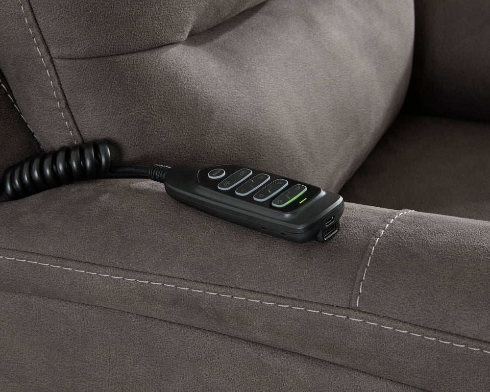 Ashley 1760912 Faux Leather Power Lift Recliner — Heat & Massage