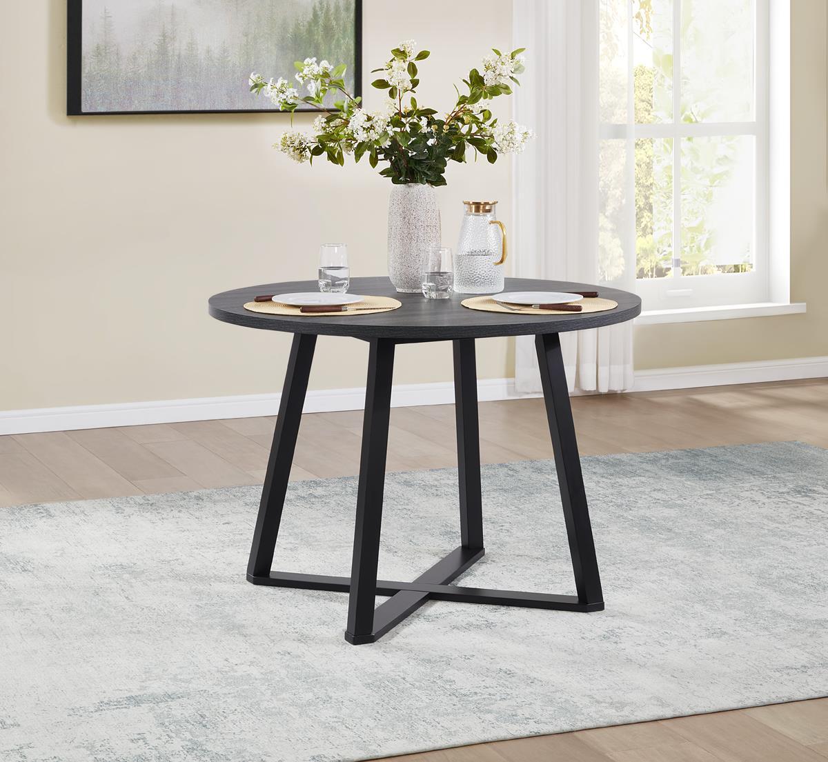 D182 Black / Gray 5 Piece Dining Room Set (Table, 4 Side Chairs)