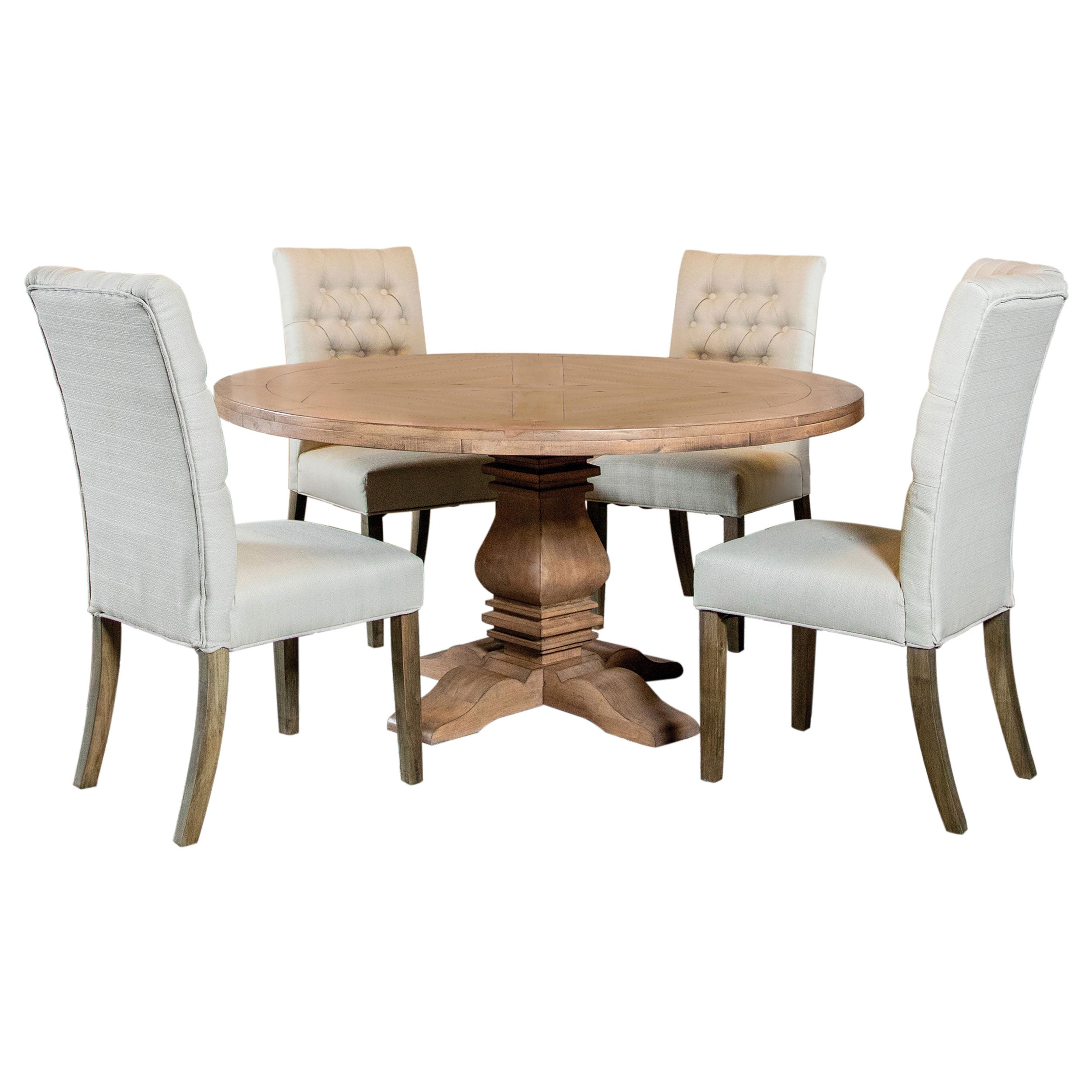 Florence Round Dining Table Set Rustic Honey