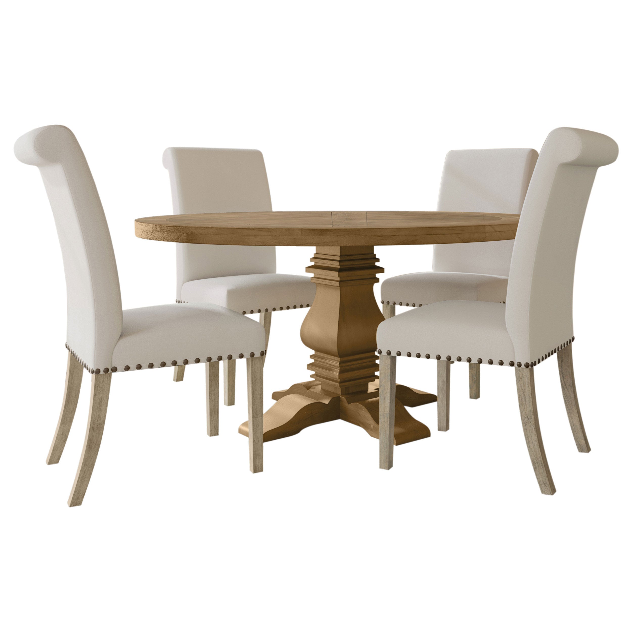 Florence Round Dining Table Set Rustic Honey