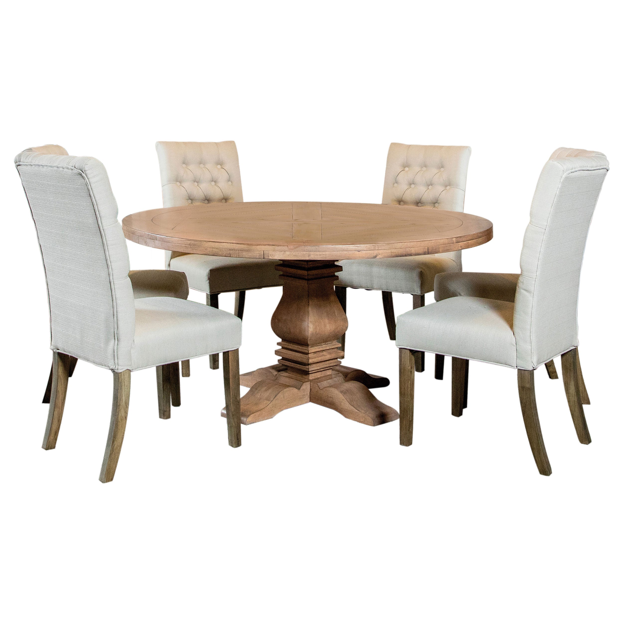Florence Round Dining Table Set Rustic Honey