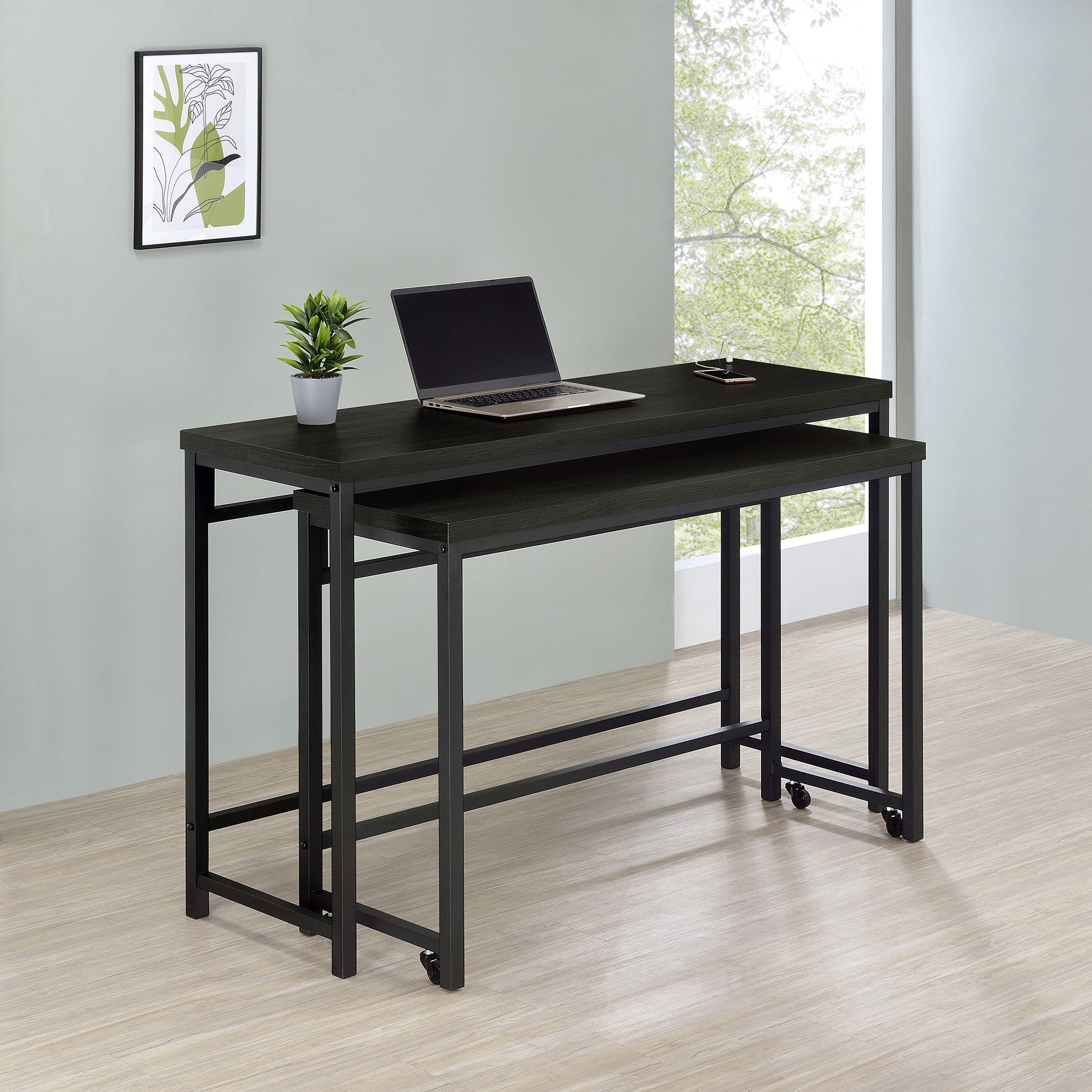 Jackson Multipurpose Counter Height Table Set White and Chrome