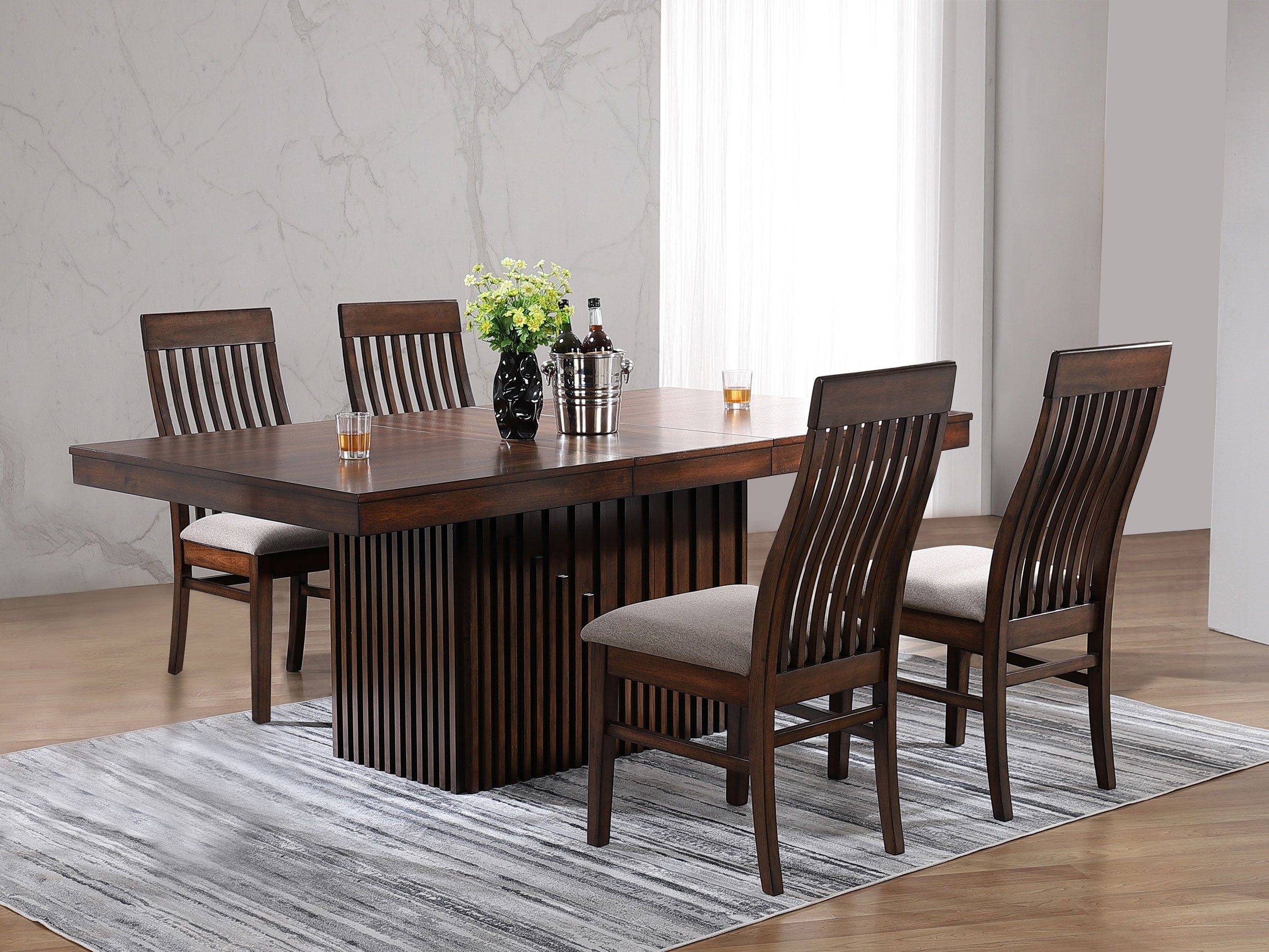 Briarwood Rectangular Dining Set with Removable Extension Leaf Mango Oak