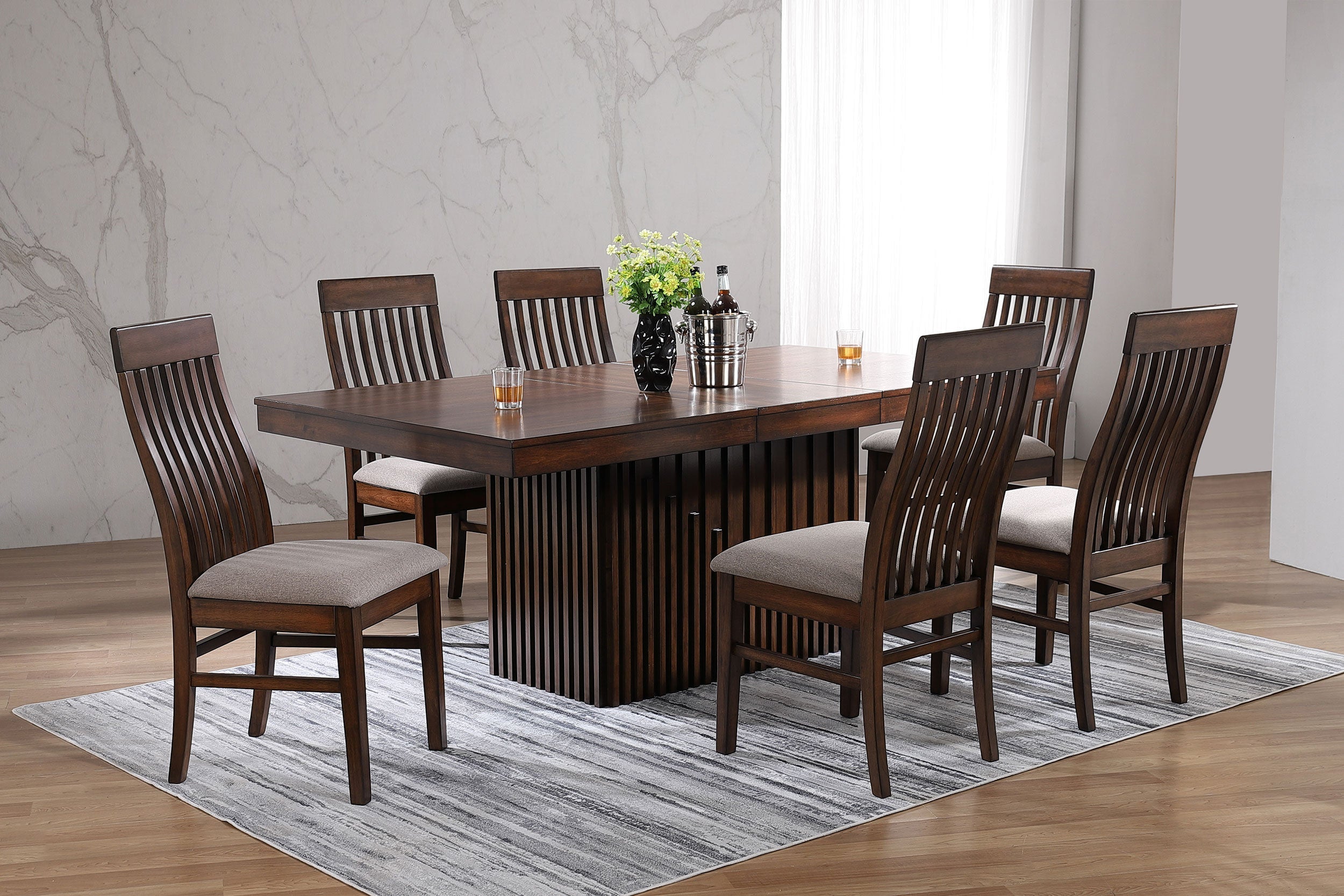 Briarwood Rectangular Dining Set with Removable Extension Leaf Mango Oak