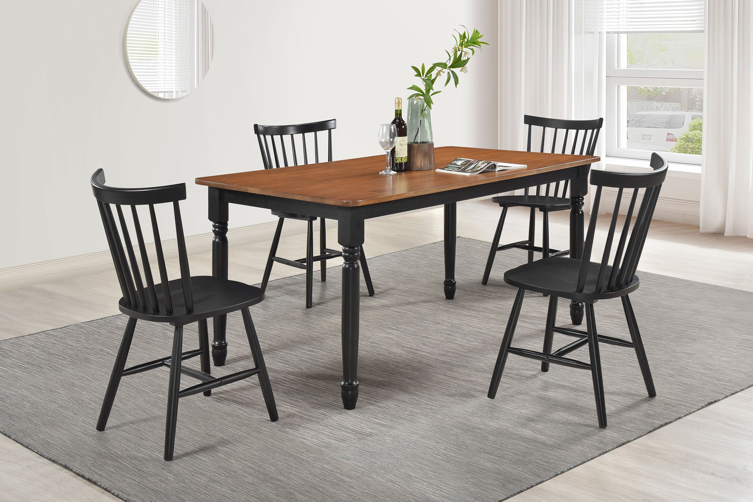 Hollyoak Rectangular Dining Set Walnut