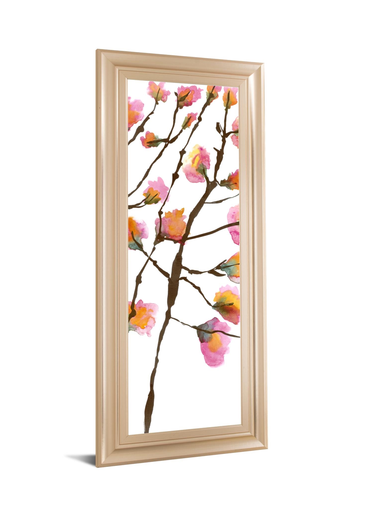Inky Blossoms Ii By Deborah Velasquez 18X42 Framed Print