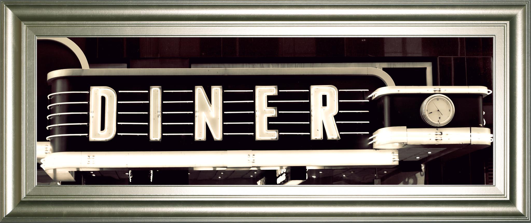 Diner By Susan Bryant 18X42 Framed Print