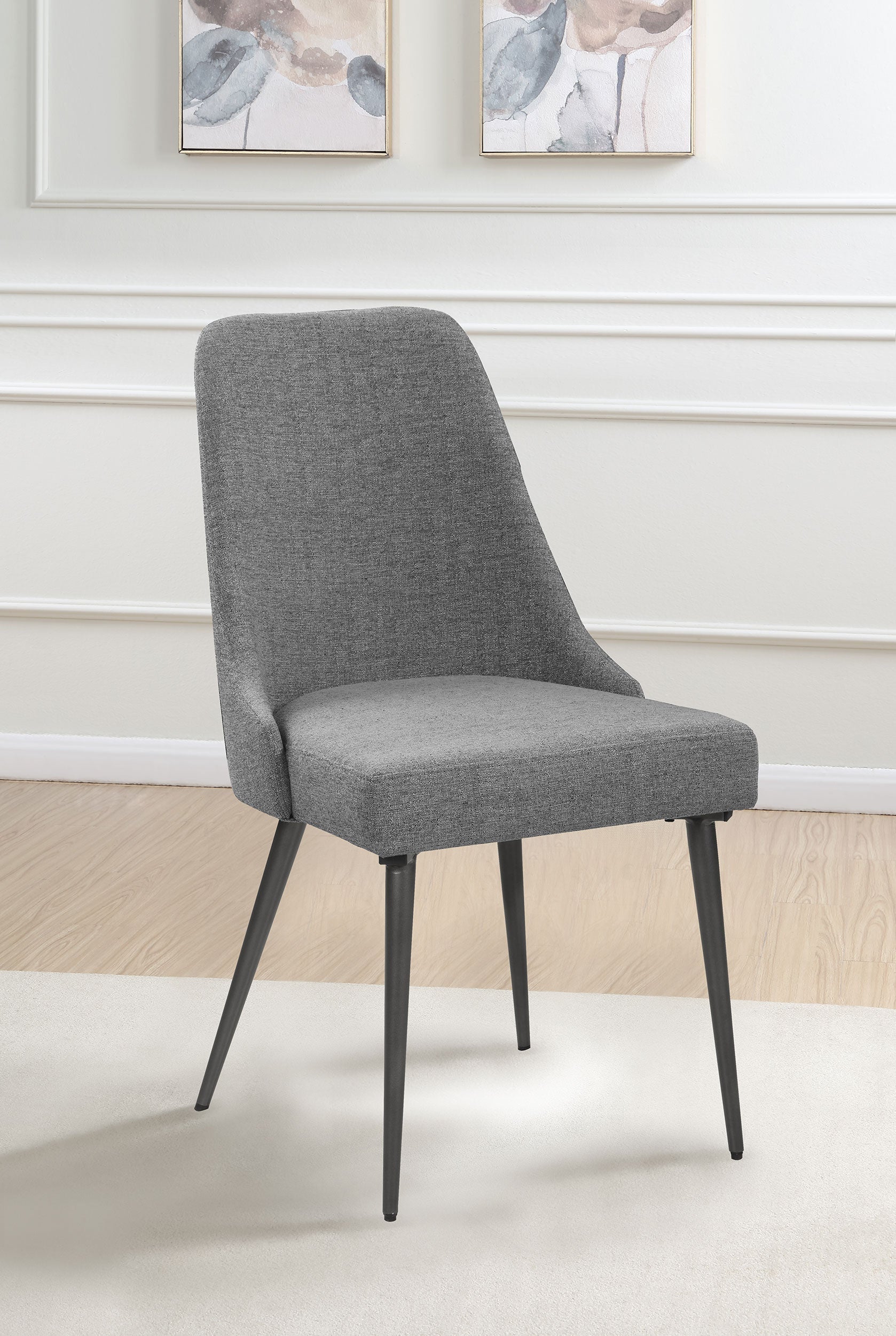 Alan Fabric Upholstered Dining Side Chair Grey (Set of 2)