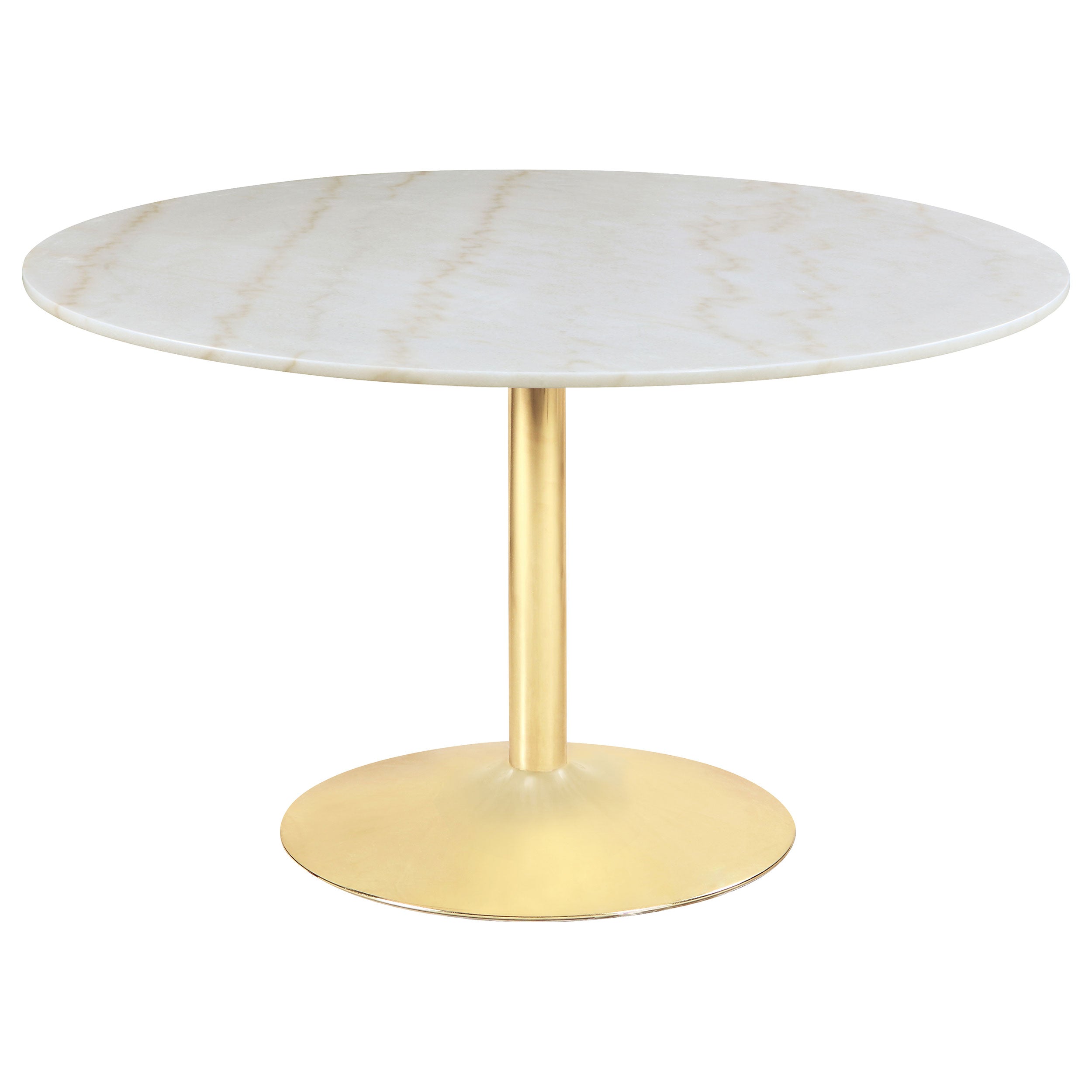 Kella Round Marble Top Dining Set Blue and Gold
