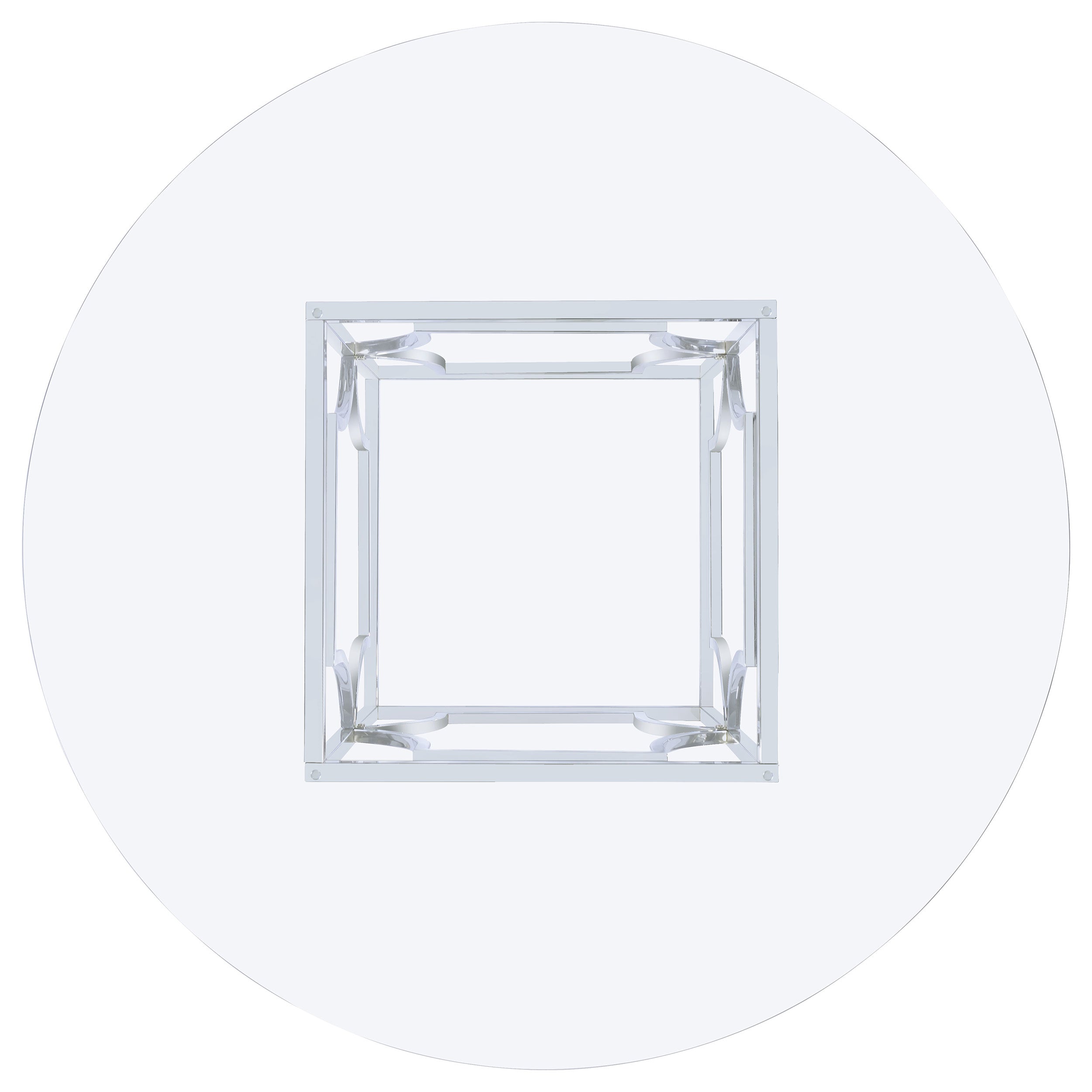 Starlight Round Glass Top Dining Table Clear and Chrome