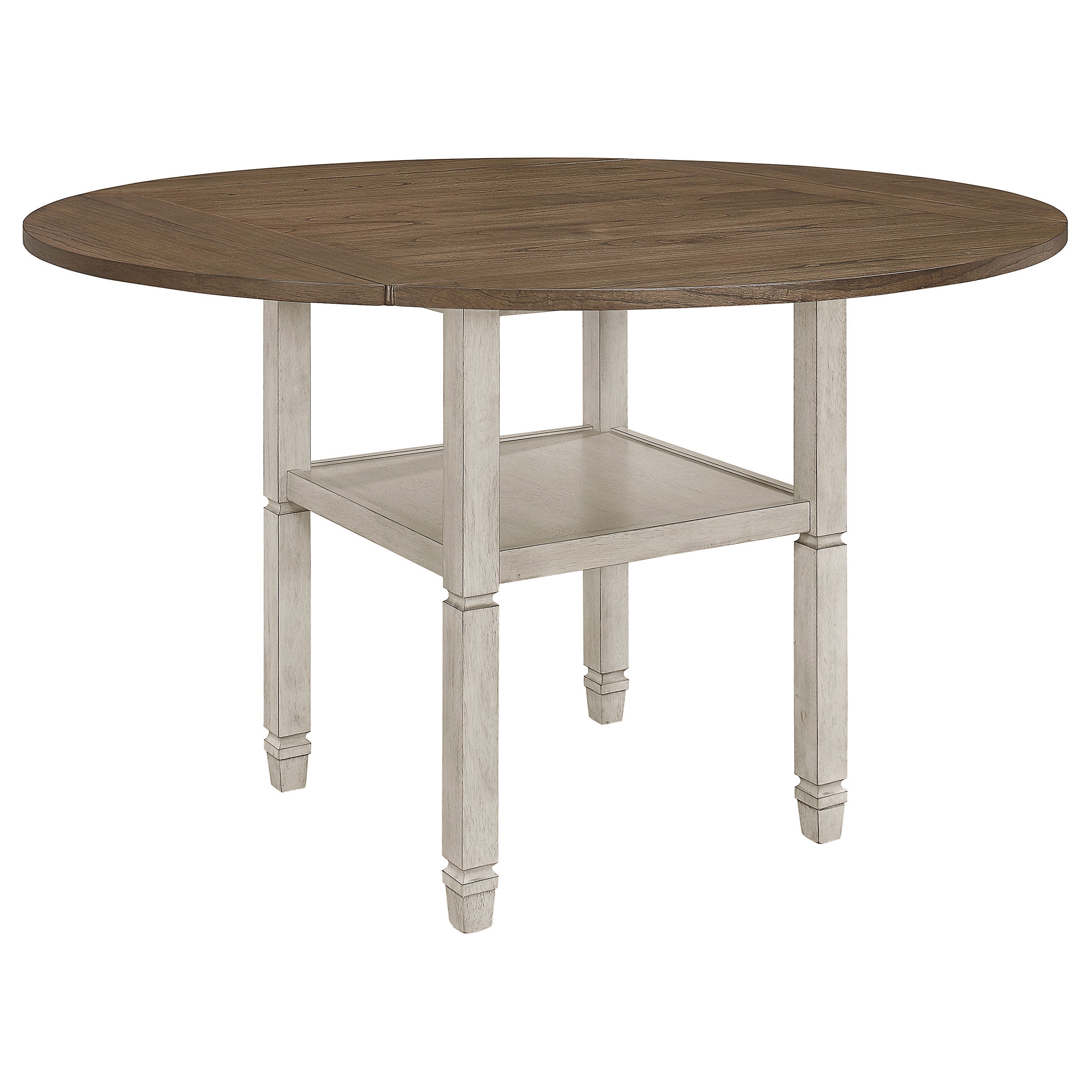 Sarasota Counter Height Dining Set with Drop Leaf Nutmeg and Rustic Cream