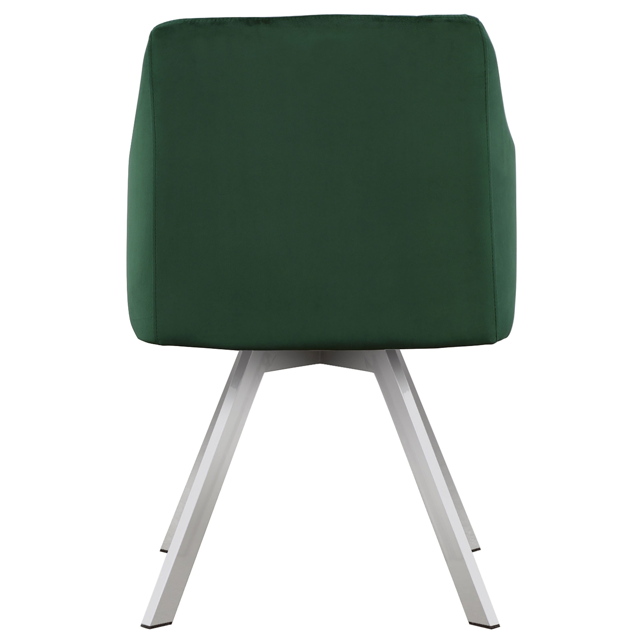 Veena Round Dining Set with Swivel Chairs Chrome and Green