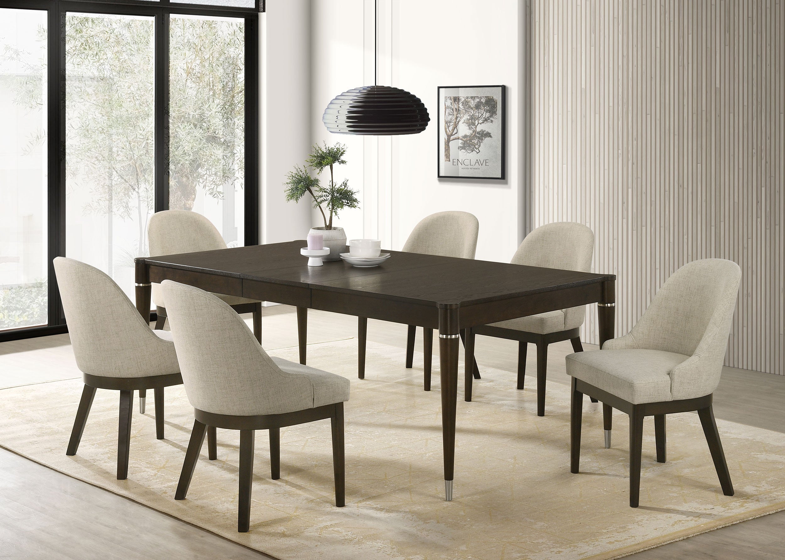 Reseda Rectangular Dining Set Ash Brown