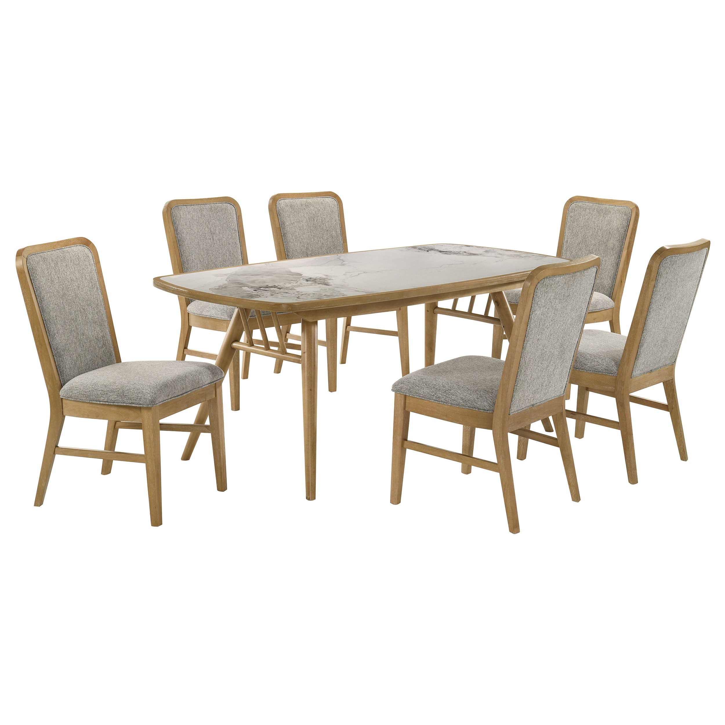 Croyden 7-piece Rectangular Dining Set Weathered Natural